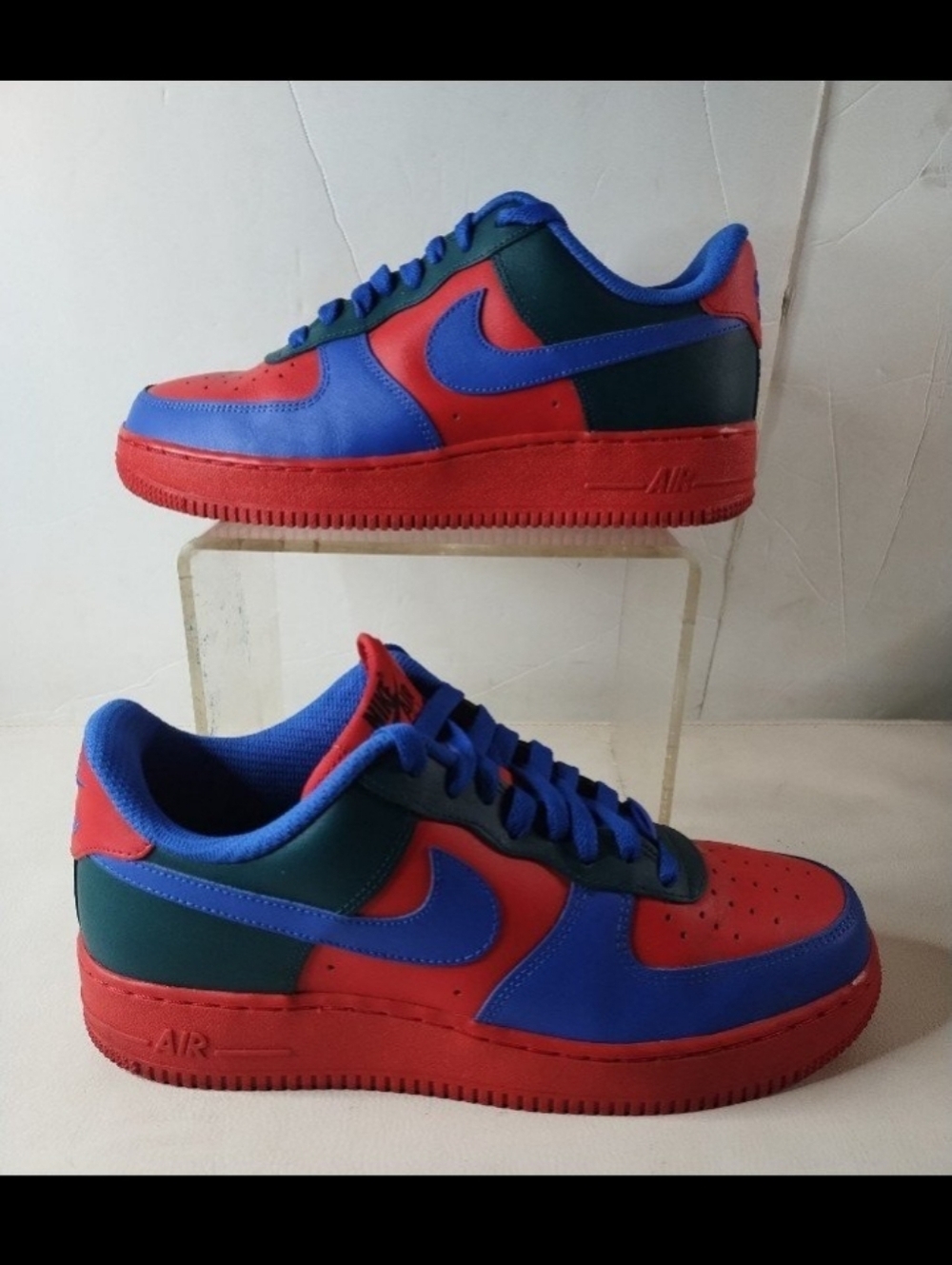 WOMEN'S 9.5 Nike Air Force 1 Low By You ID Red Blue Green AQ3778-994 Customized